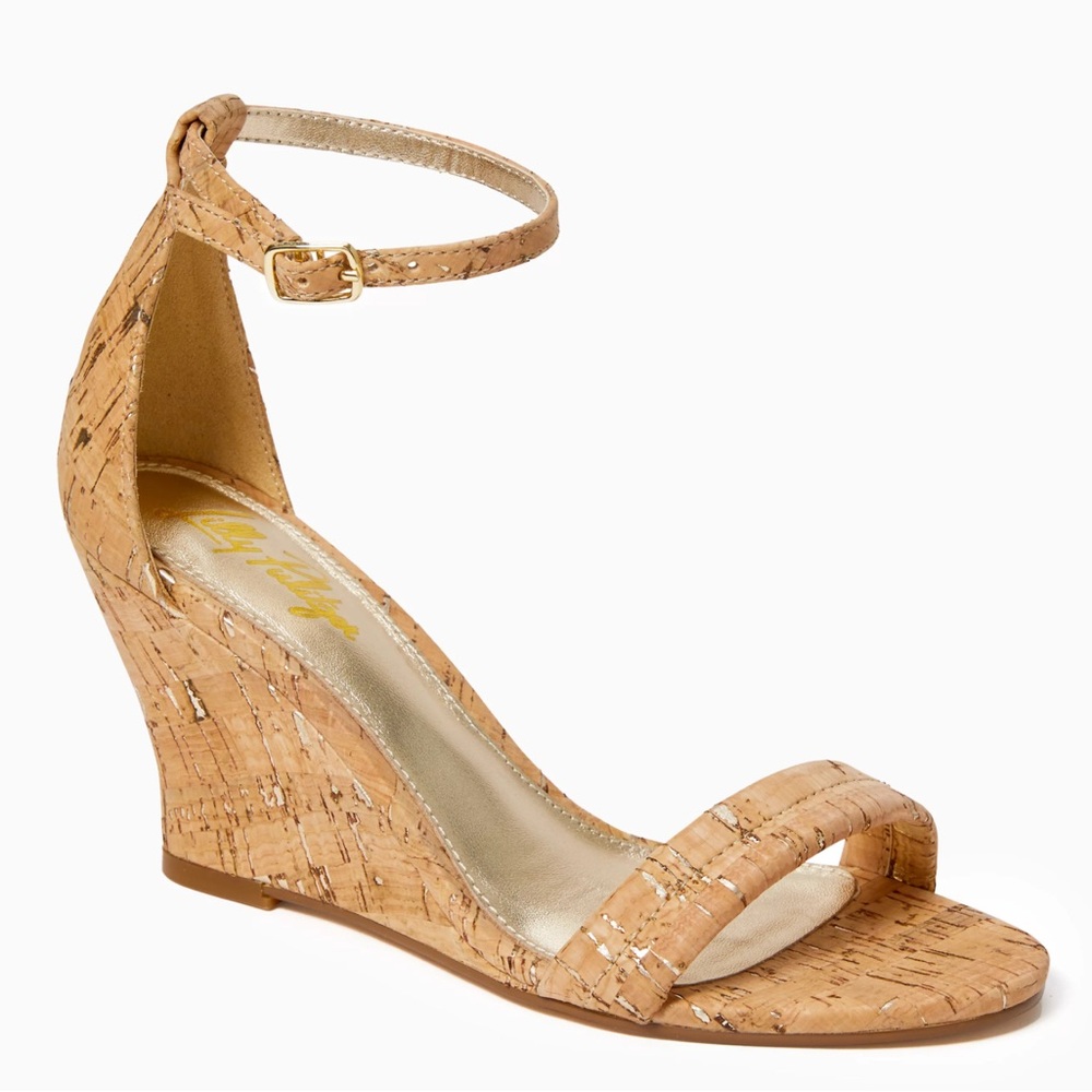 Lilly Pulitzer Cork Wedge Sandals in Natural Cork